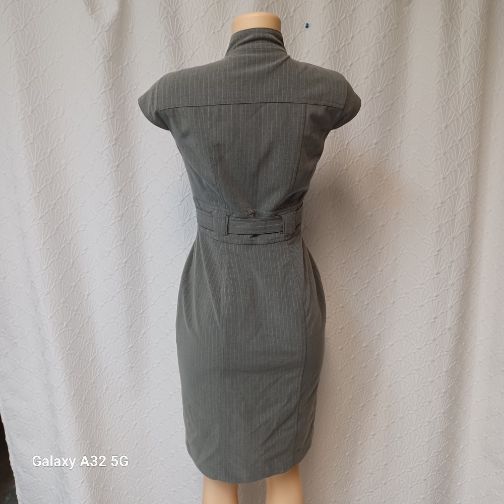 Calvin Klein Women Size 2 Charcoal Button-Front Midi Dress - Picture 8 of 15